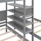 preview thumbnail 8 of 7, Twin Xl over Twin & Twin Bunk Bed, Guardrail Triple Bunk Bedroom Wood Kids' Beds