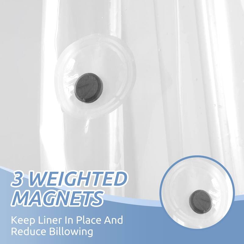 Waterproof Clear Shower Curtain Liner - Lightweight 72" x 72", Clear