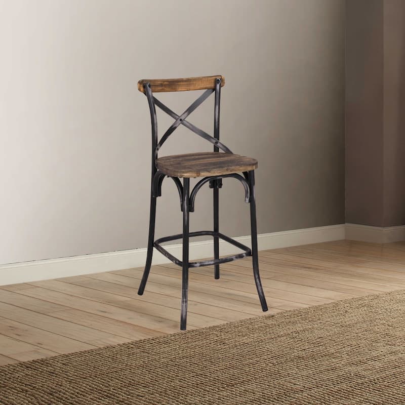 Metal Frame Small Bar Chair with Bucket Seat and Footrest