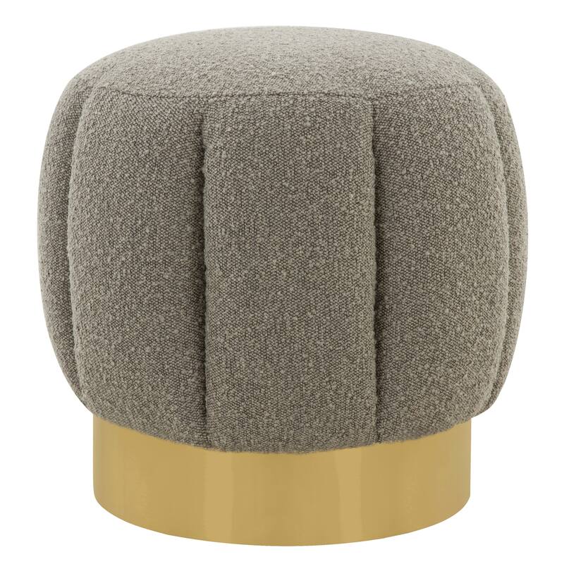 SAFAVIEH Couture Altje Channel Tufted Ottoman - Light Grey/Gold