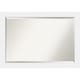 preview thumbnail 2 of 5, Beveled Wood Bathroom Wall Mirror - Corvino White Frame - Outer Size: 41 x 29 in