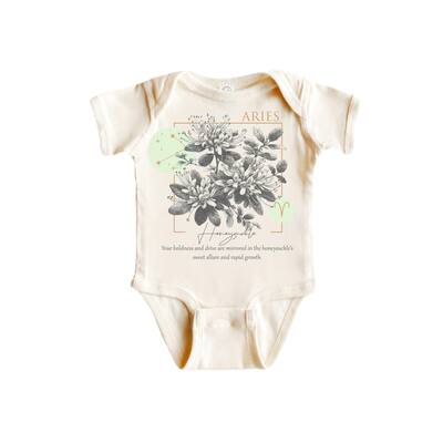 Aries Floral Celestial - Baby Boy Girl Clothes Infant Bodysuit Funny Cute Newborn