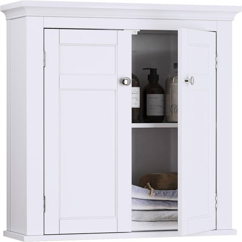 Bathroom Cabinet Wall Mounted - 7.87"D x 23.62"W x 25.2"H - White