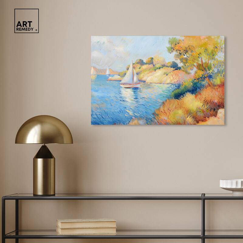 Art Remedy Sail Off In The Morning Gallery Wrapped Impressionism 1 Piece Canvas Wall Art