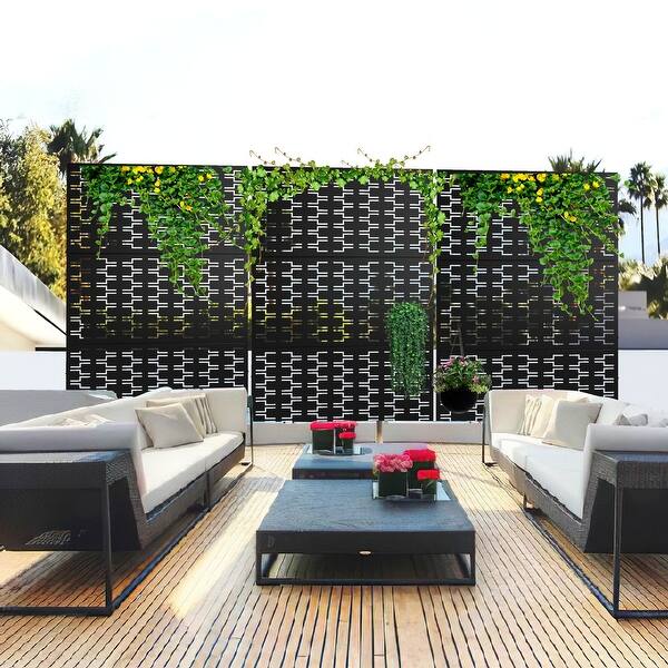 slide 1 of 12, Privacy Screen Panel Free Standing Bricks