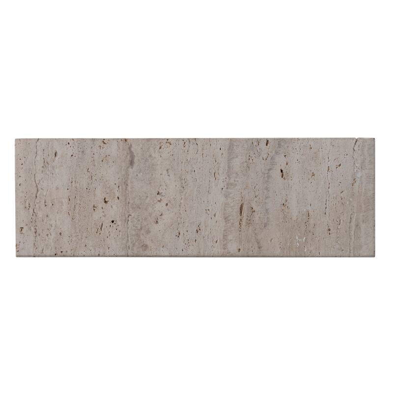 Travertine Footed Charcuterie Board - 12.0"L x 4.0"W x 1.3"H