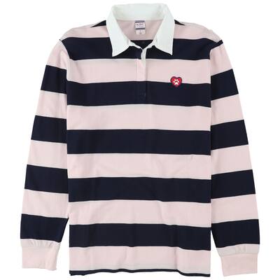 Skechers Mens BOBS Striped Rugby Polo Shirt, Blue, Large
