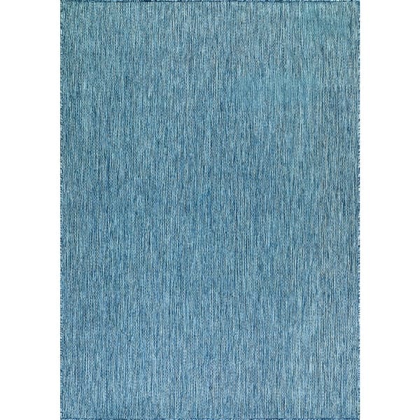 slide 2 of 55, Aloha Washable Solid Indoor Outdoor Area Rug Patio Deck Living Room 10X14 - Blue