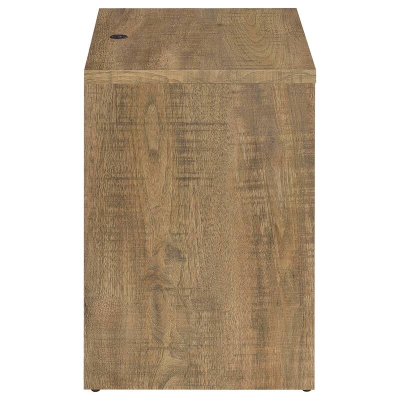 Mango Wood 2-Drawer Nightstand with LED Lights and USB Ports