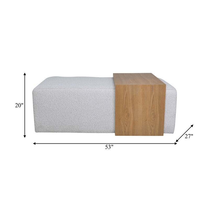 Modern Wooden and Non-Woven Fabric Bench with Detachable Table