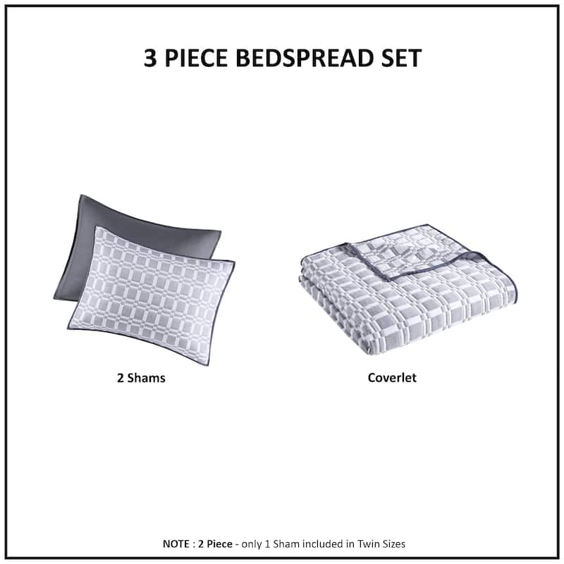 Madison Park Raine 3 Piece Reversible Matelasse Coverlet Set
