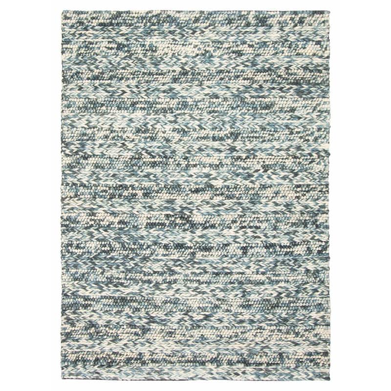 ECARPETGALLERY Braid weave Sienna Teal Wool Rug - 4'10 x 6'9 - Teal - 4'10 x 6'9