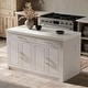 preview thumbnail 23 of 40, Kitchen Island with Storage Cabinet, White Kitchen Island Table with Drawers & Shelves Pantry White