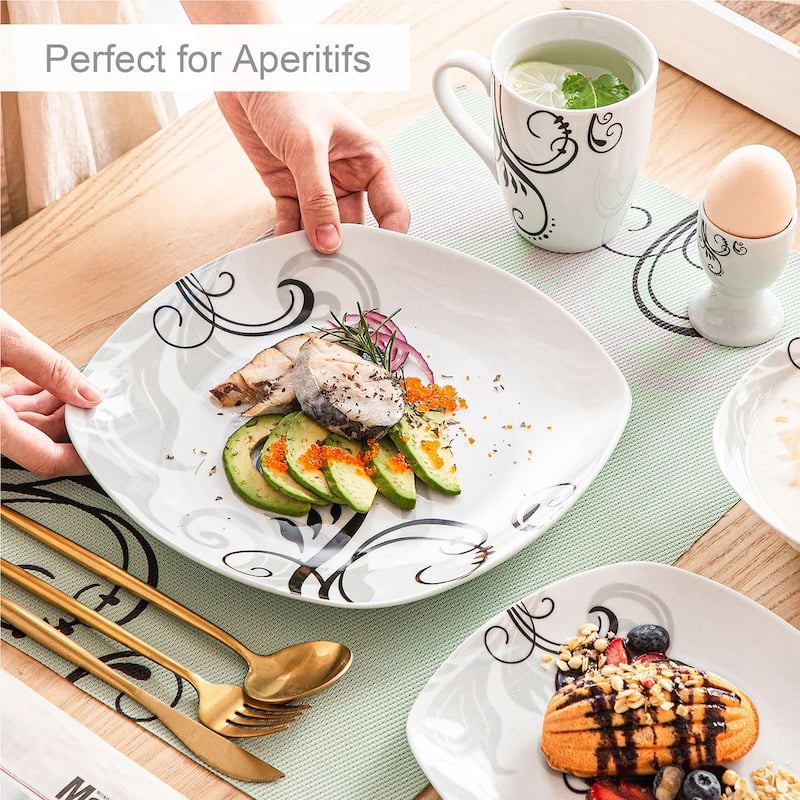 VEWEET 20-Piece White Porcelain Dinnerware Set (Service for 4)