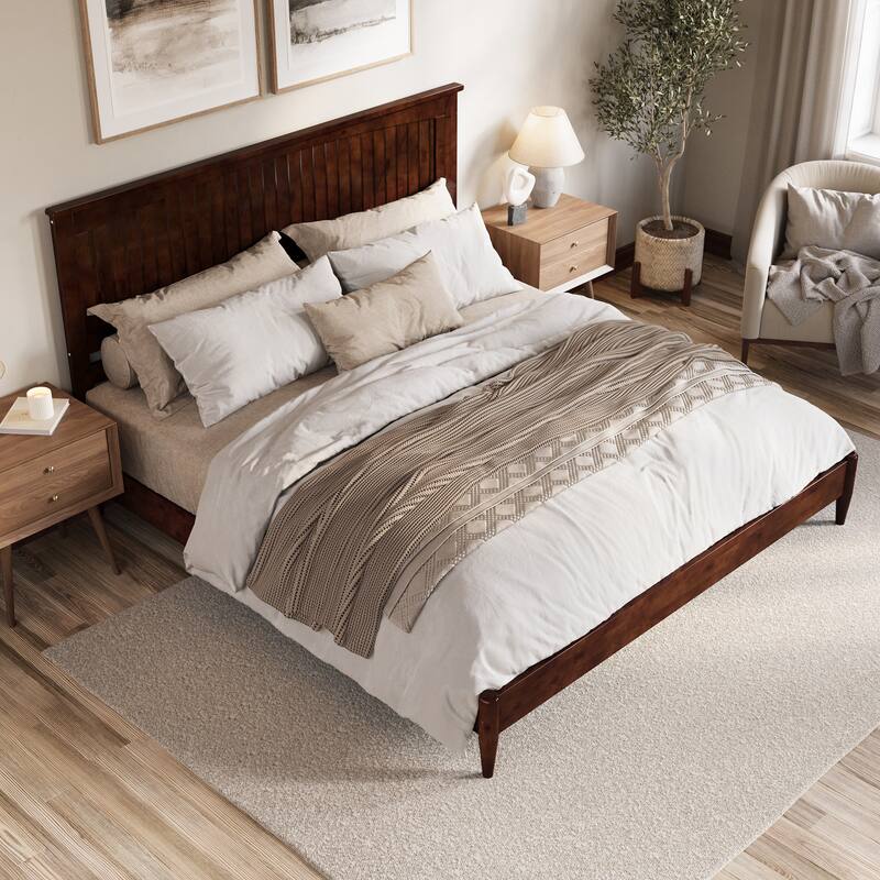 Naples Solid Wood Low Profile Platform Bed