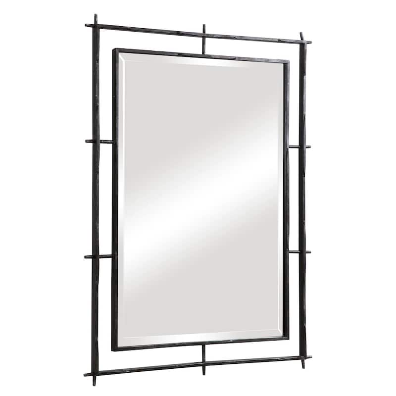 Uttermost Ironworks 41" x 39" Industrial Iron Framed Bathroom Mirror