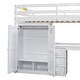 preview thumbnail 25 of 30, Full Size Loft Bed with Wardrobe, Desk, and Storage Drawers, Modern Space-Saving Design, Solid Pine Wood Frame, Grey
