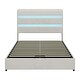 preview thumbnail 11 of 22, Gray Velvet Full Upholstered Storage Bed with RGB LED Headboard