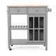 preview thumbnail 3 of 15, Byway Contemporary Kitchen Cart with Wheels by Christopher Knight Home Gray + Natural