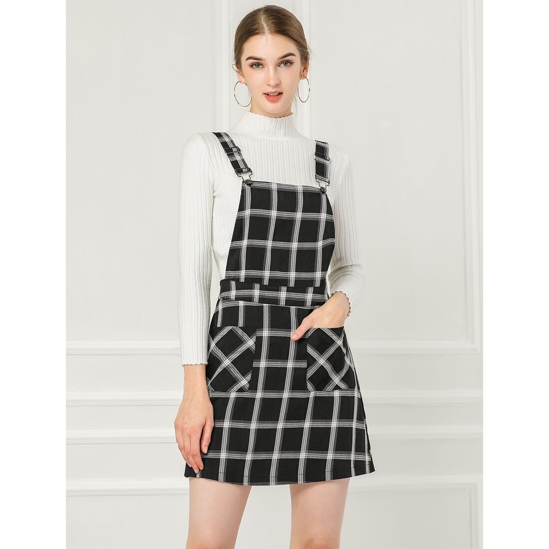gray overall dress