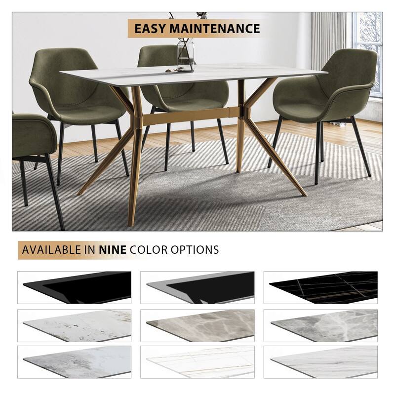 Elega Rectangular Dining Table with Sintered Stone/Glass Top