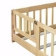 preview thumbnail 71 of 69, Queen Size Floor Bed with Fence, Door, Rubber Wood Frame & Safety Guardrails