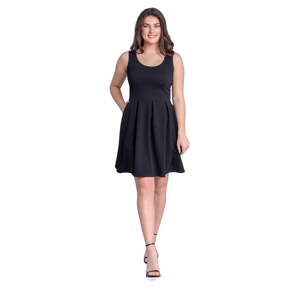 green emerald velvet dress Rebdolls Women's Maxi Skater Dress W. Pockets - Black main image 1