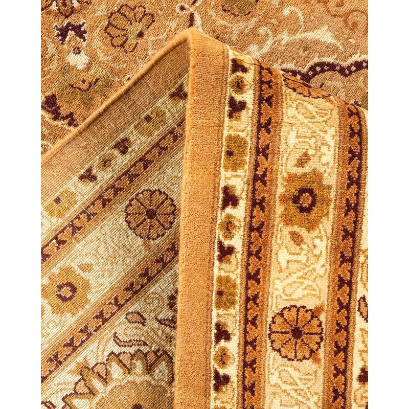Overton Handknotted Wool Traditional Oriental Brown Area Rug - 8' x 10'