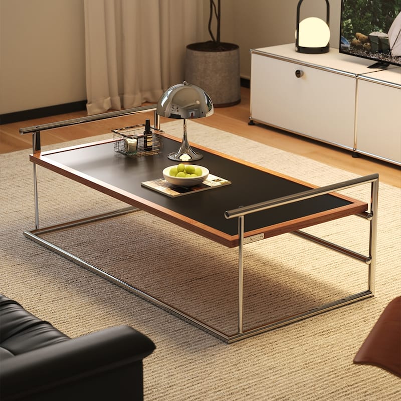 2-in-1 Convertible Desk Coffee Table with Drawing & Writing Surface, Dining Table End Table with Rust-Resistant Frame