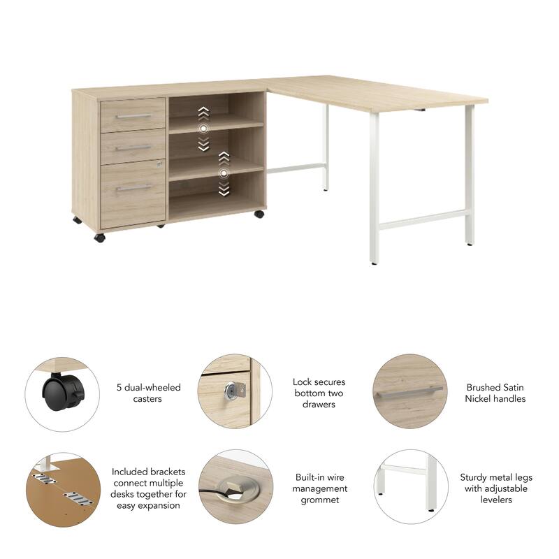 Bush Business Furniture Hustle 60W x 30D Computer Desk with Storage
