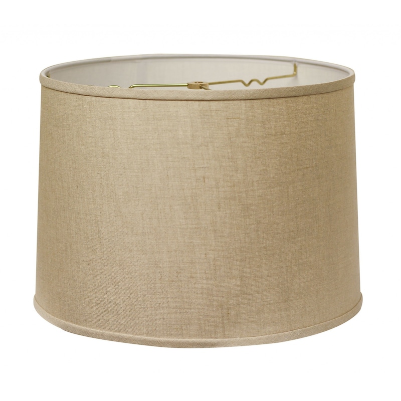 HomeRoots 17" Dark Wheat Throwback Drum Linen Lampshade - 17