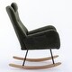 preview thumbnail 8 of 48, Modern Living Room Teddy Fabric Rocking Chair with Pocket and Headrest, Dark Green