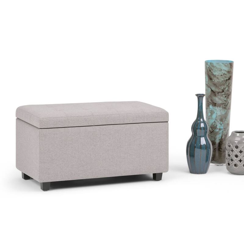 WYNDENHALL Essex 34-in. Wide Rectangular Storage Ottoman - Cloud Grey