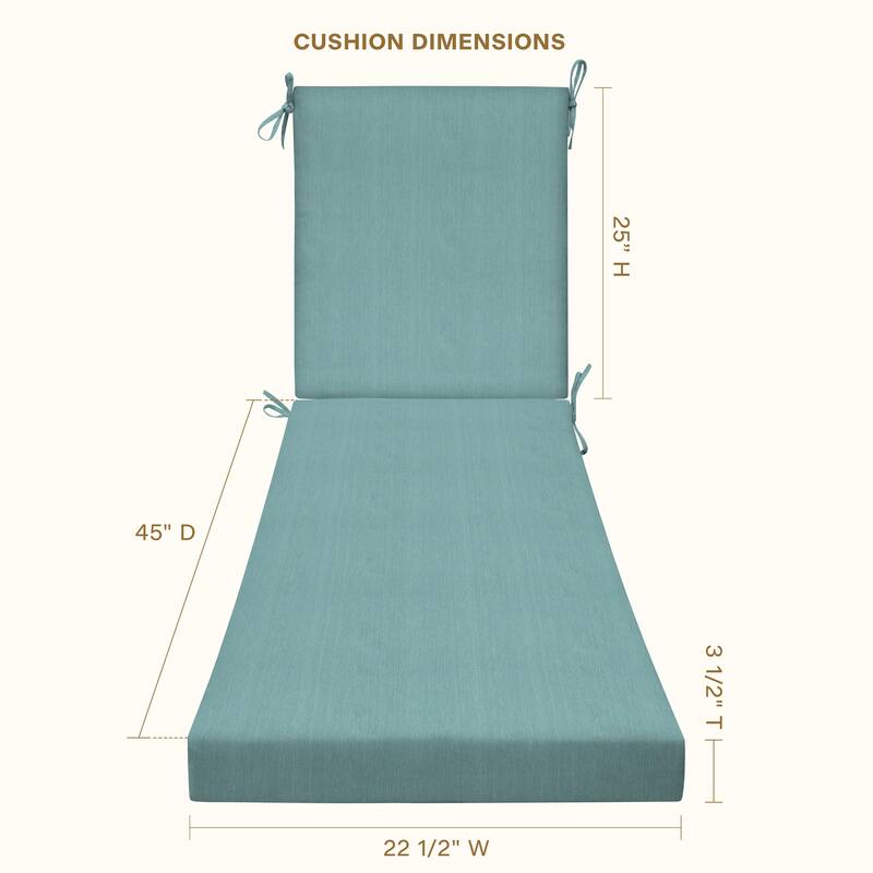 Textured Chaise Lounge Cushion - 22.5" wide x 70" long x 45" deep x 3.5" thick