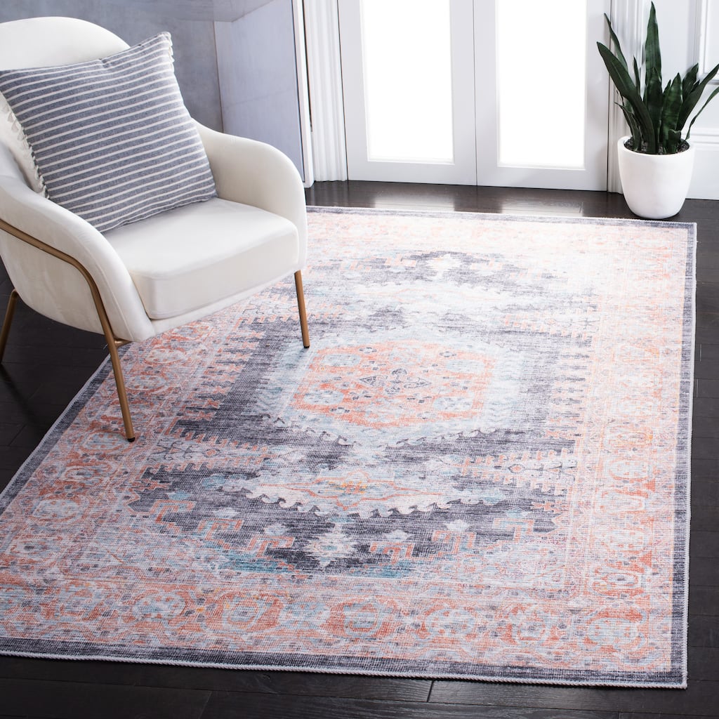 SAFAVIEH Serapi Machine Washable Viney Shabby Chic Distressed Rug