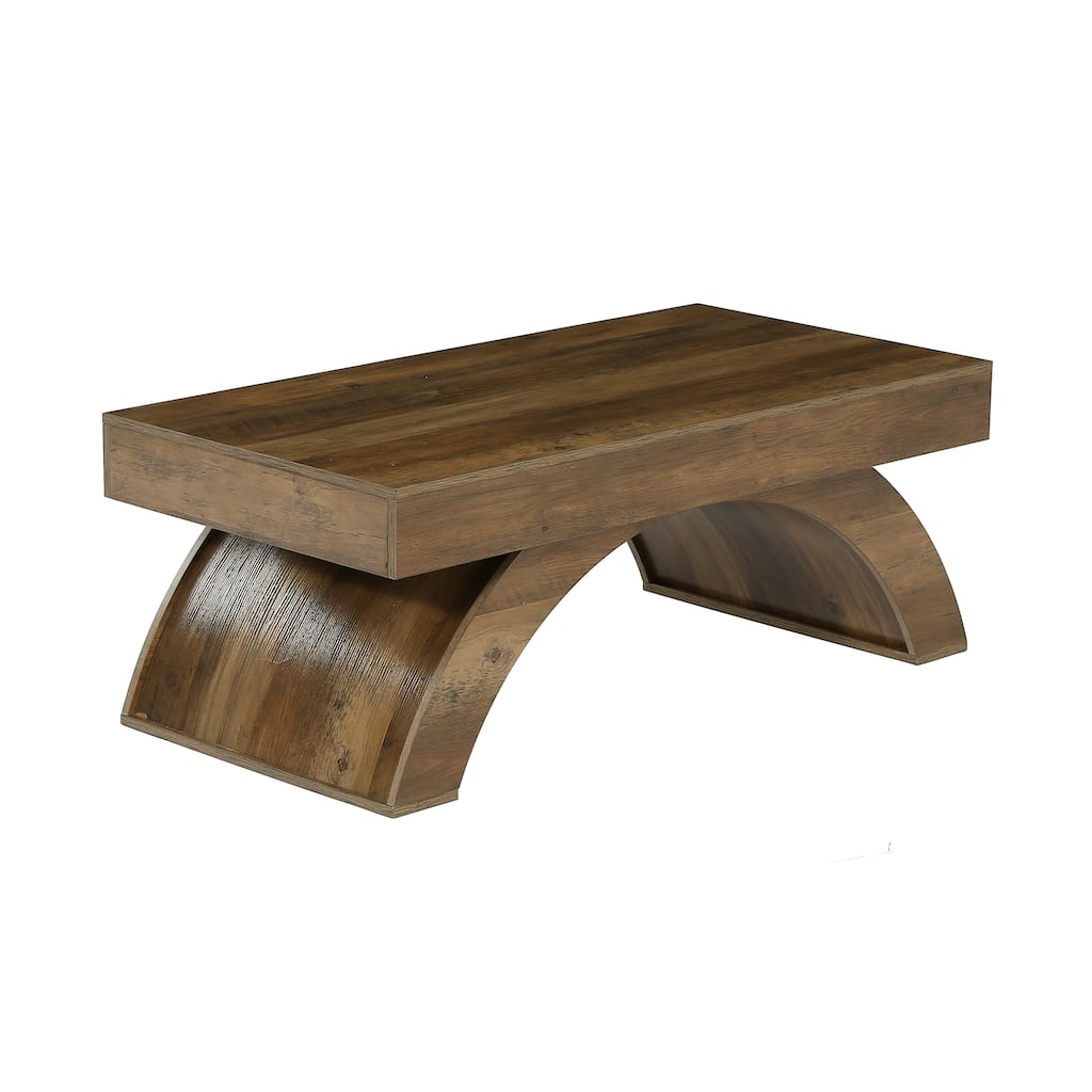 47'' Coffee Table, Farmhouse Center Cocktail Table with Arched Base