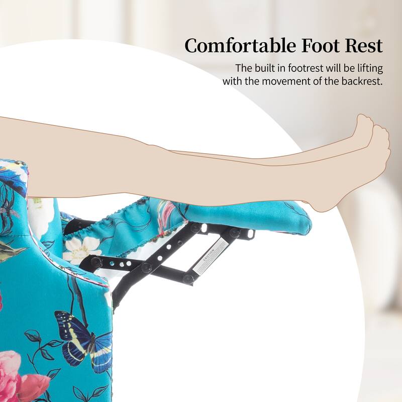 UIXE Roderich Farmhouse Floral Print Push Back Recliner Chair