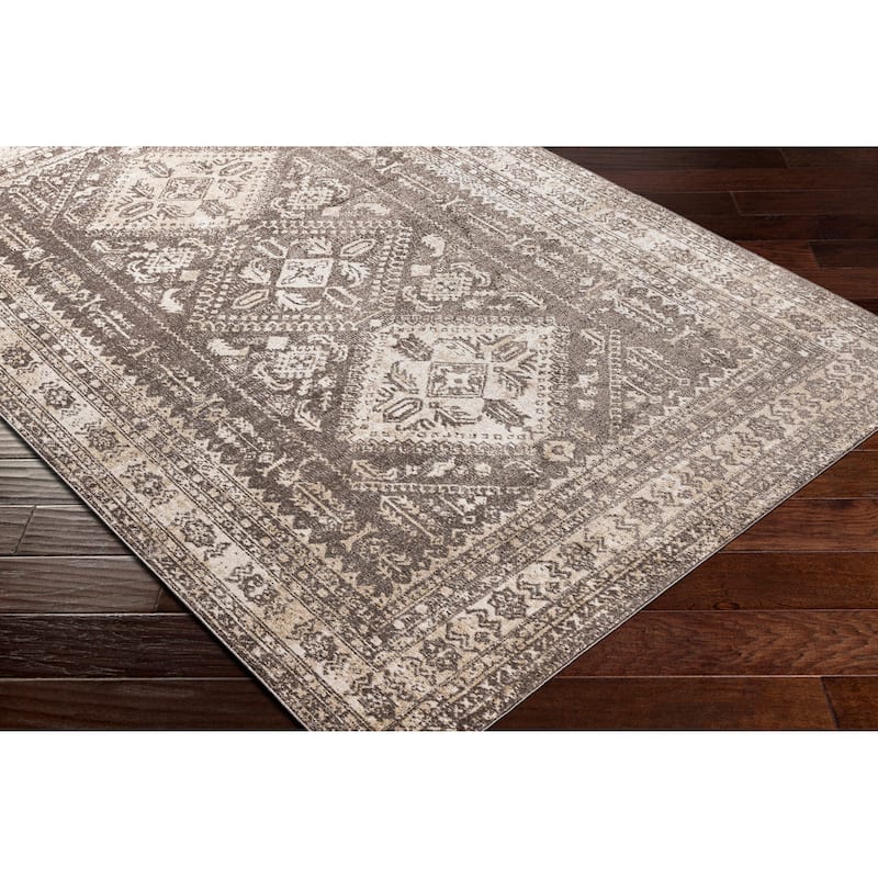 Livabliss Ambridge Machine Washable Traditional Diamond Area Rug