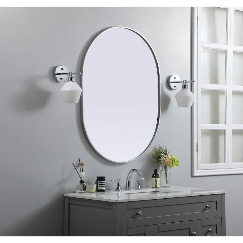 Indigo Home Metal Frame Oval Mirror 30x40 Inch