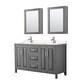 preview thumbnail 34 of 71, Daria 60 Inch Double Vanity, Cultured Marble Top, Medicine Cabinets Dark Gray, Chrome Trim,Carrara Cultured Marble Top