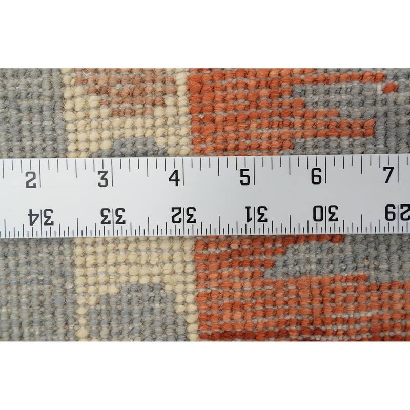 Hand Knotted Oriental 100% Wool Carpet Modern Geometric Beige & Ivories Gabbeh Area Rug - 11' 10'' X 9' 2''