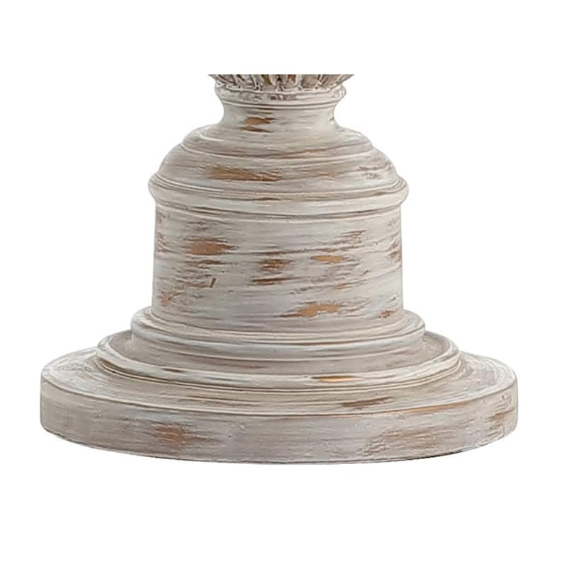 Blanche 33" Rustic Resin LED Table Lamp, White Wash by JONATHAN Y