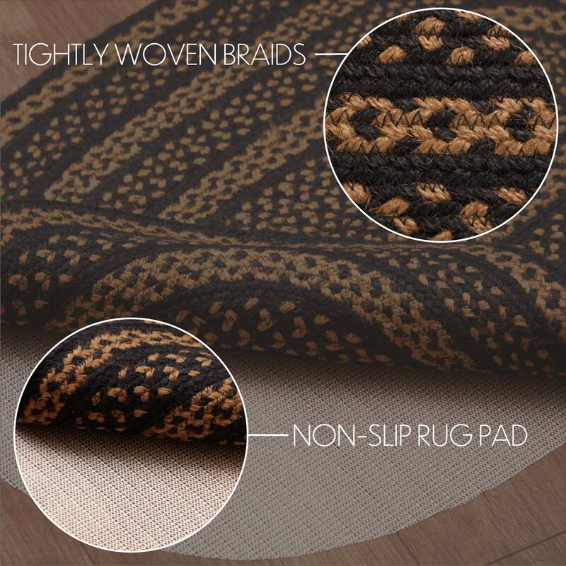 Farmhouse Jute Rug Oval w/ Pad 24x36 - 2' x 3' Oval