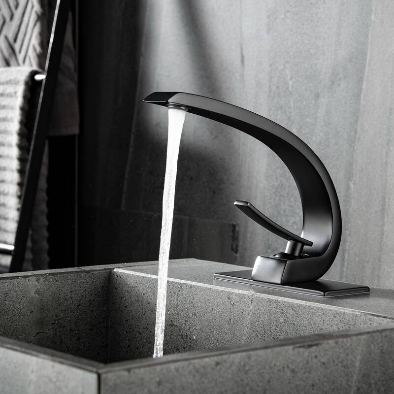 Matte Black Bathroom Single Handle Sink Faucet