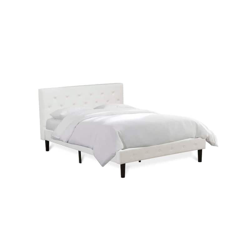 Queen Size Platform Bed Frame - Upholstered Velvet Headboard & Footboard - Modern Bedroom Furniture