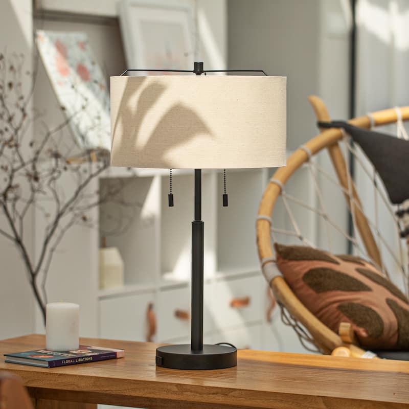 CO-Z 24" Modern Table Lamps with USB Port and AC Outlet, Set of 2 - Set of 2