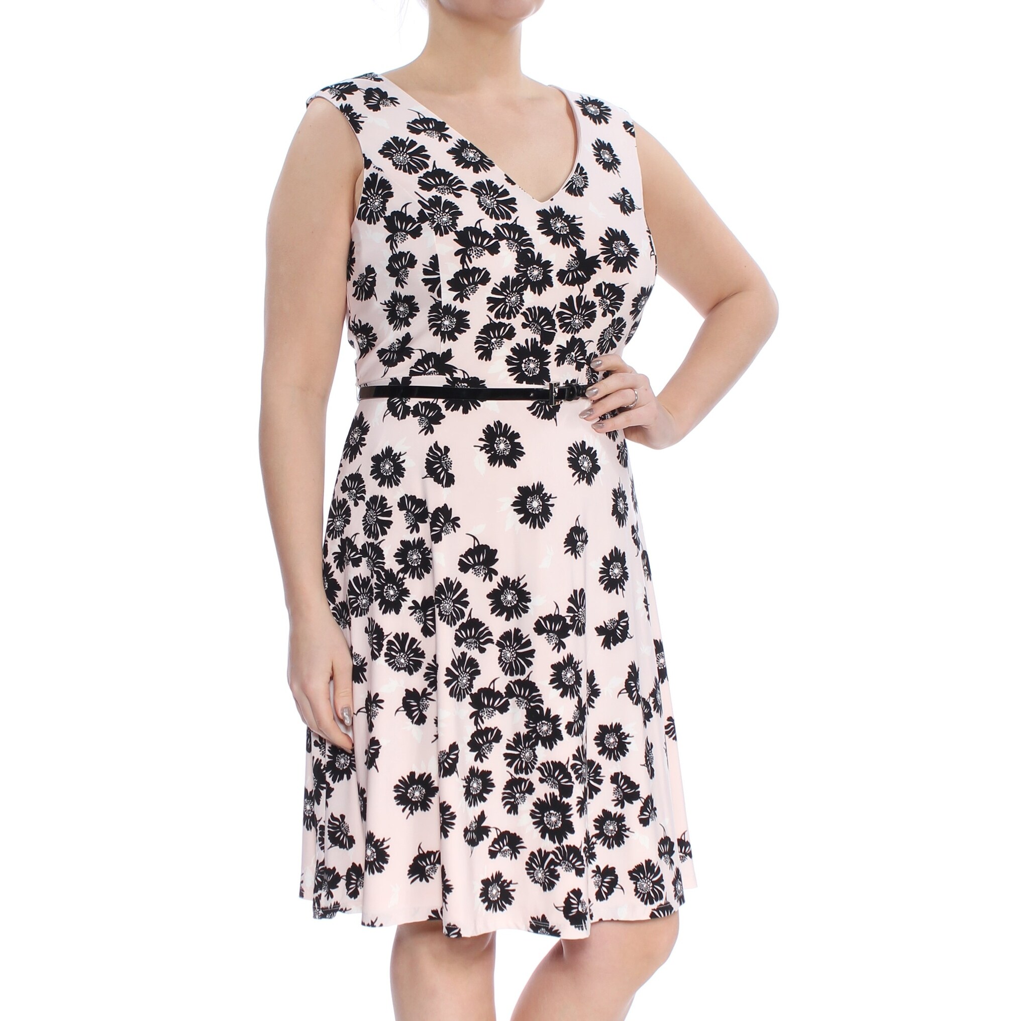 Shop Tommy Hilfiger Womens Pink Belted Printed Sleeveless V Neck