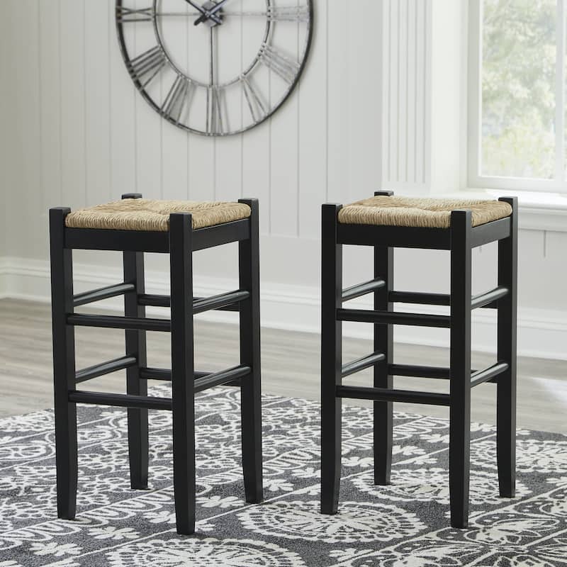 Ashley Furniture Mirimyn Black Tall Stool (Set of 2) - 15"W x 15"D x 36"H