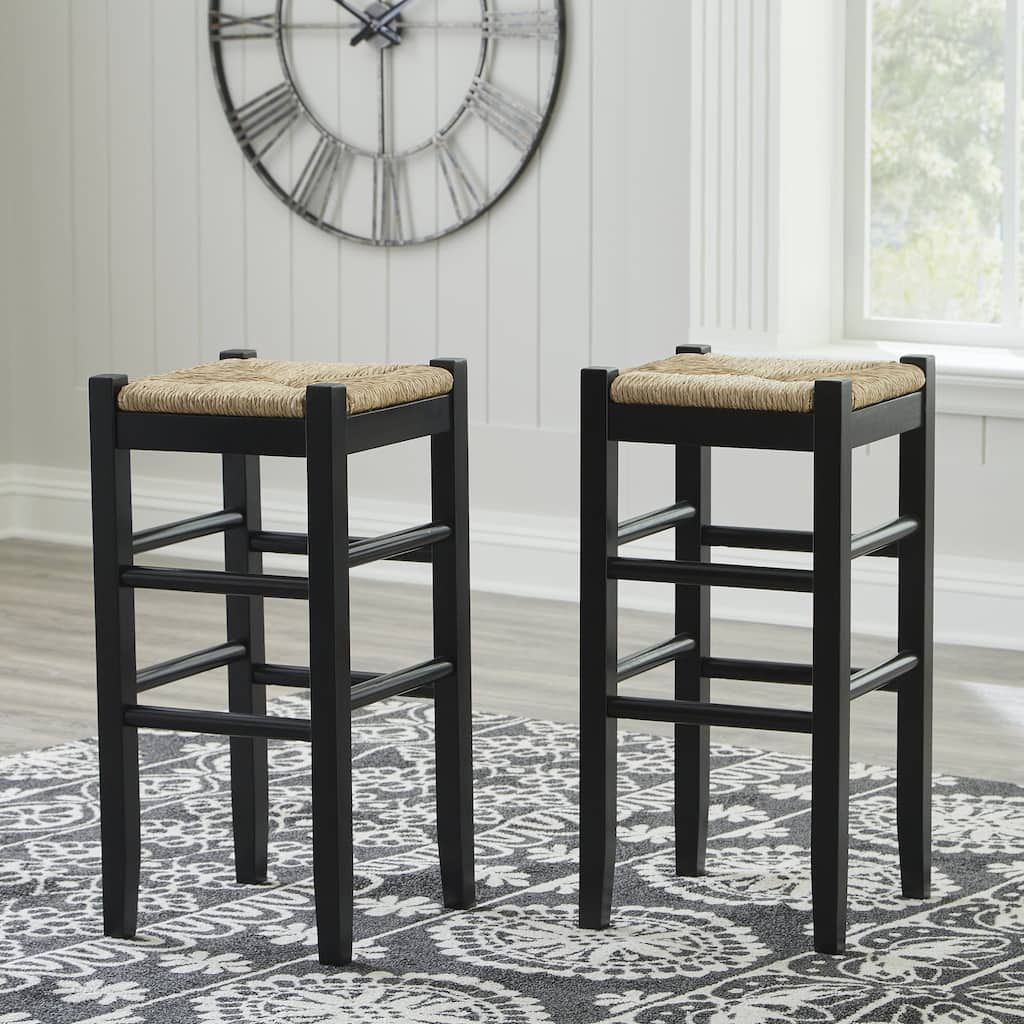 Ashley Furniture Mirimyn Black Tall Stool (Set of 2) - 15"W x 15"D x 36"H