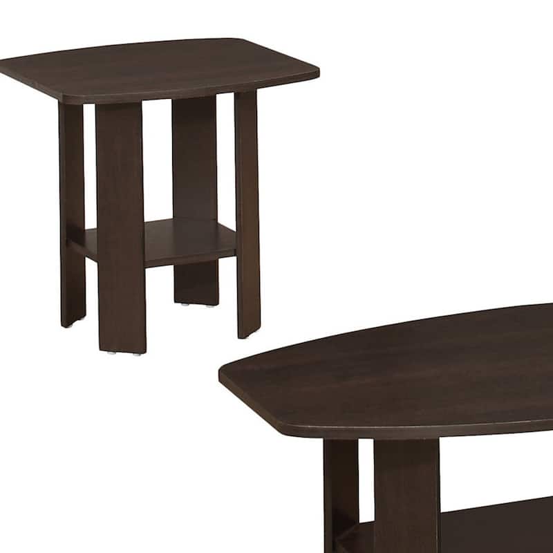 HomeRoots Set of Three 36" Brown Coffee Table With Shelf - 36.00 in. x 16.25 in. x 21.50 in.